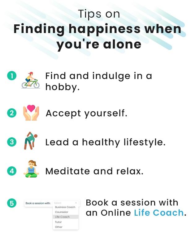 How to be happy alone - infographic